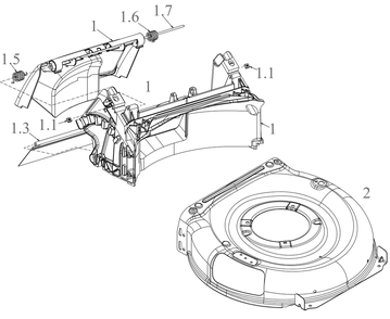 Deck Diagram and Parts List for SCP100 (11AB9BE710)(2023) Cub Cadet Lawn Mower
